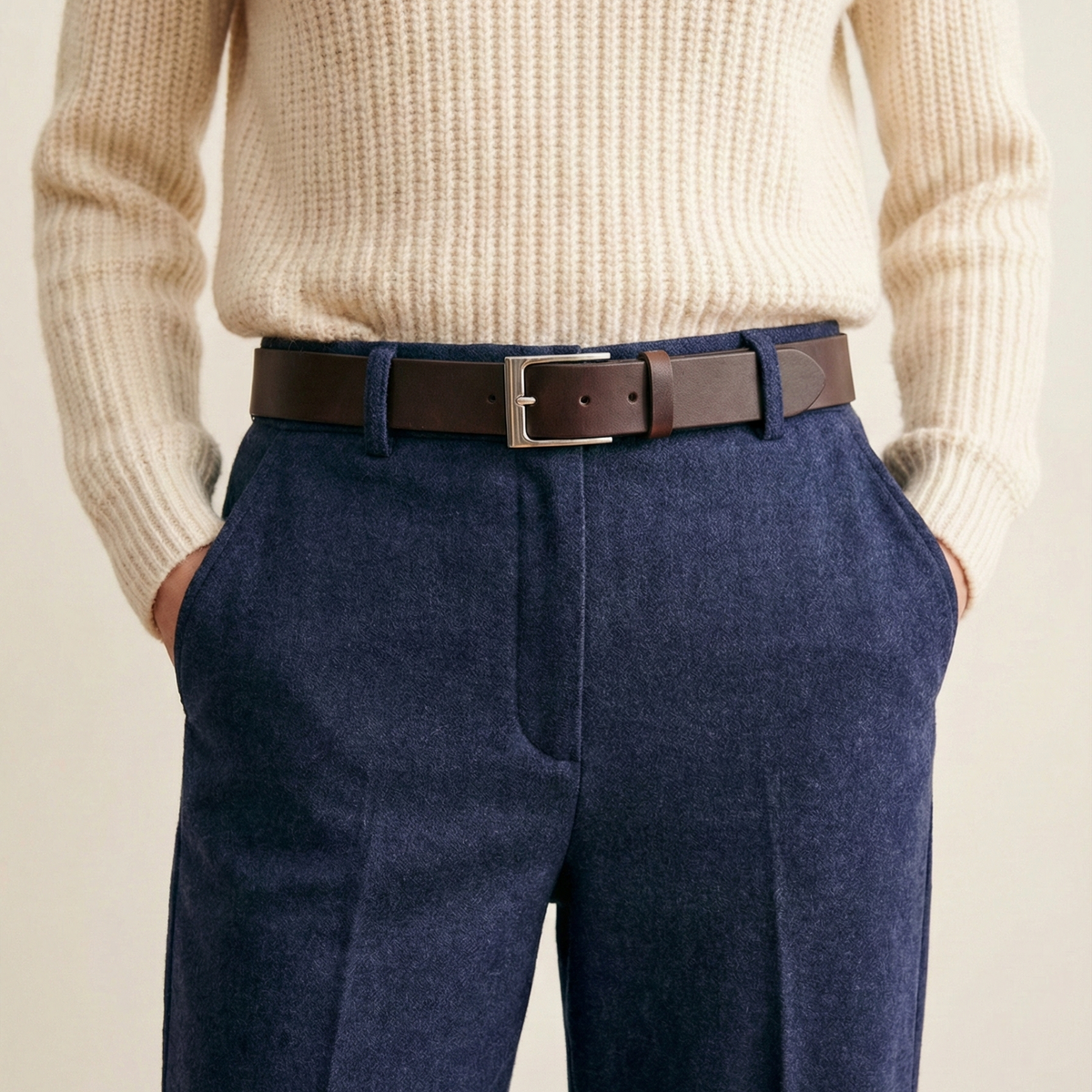 Ceinture Cuir Pleine Fleur Française