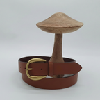Ceinture Française Cuir Pleine Fleur Bacon Fauve