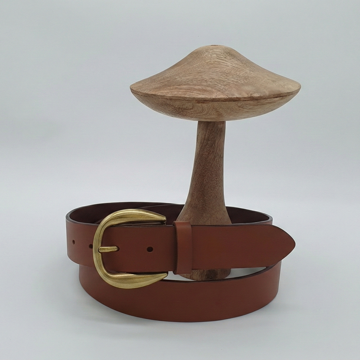Ceinture Française Cuir Pleine Fleur Bacon Fauve