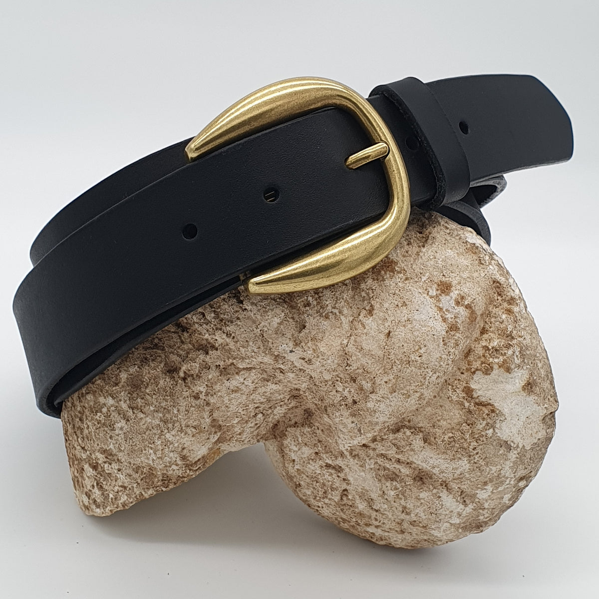 Ceinture Française Cuir Pleine Fleur Bacon Noir