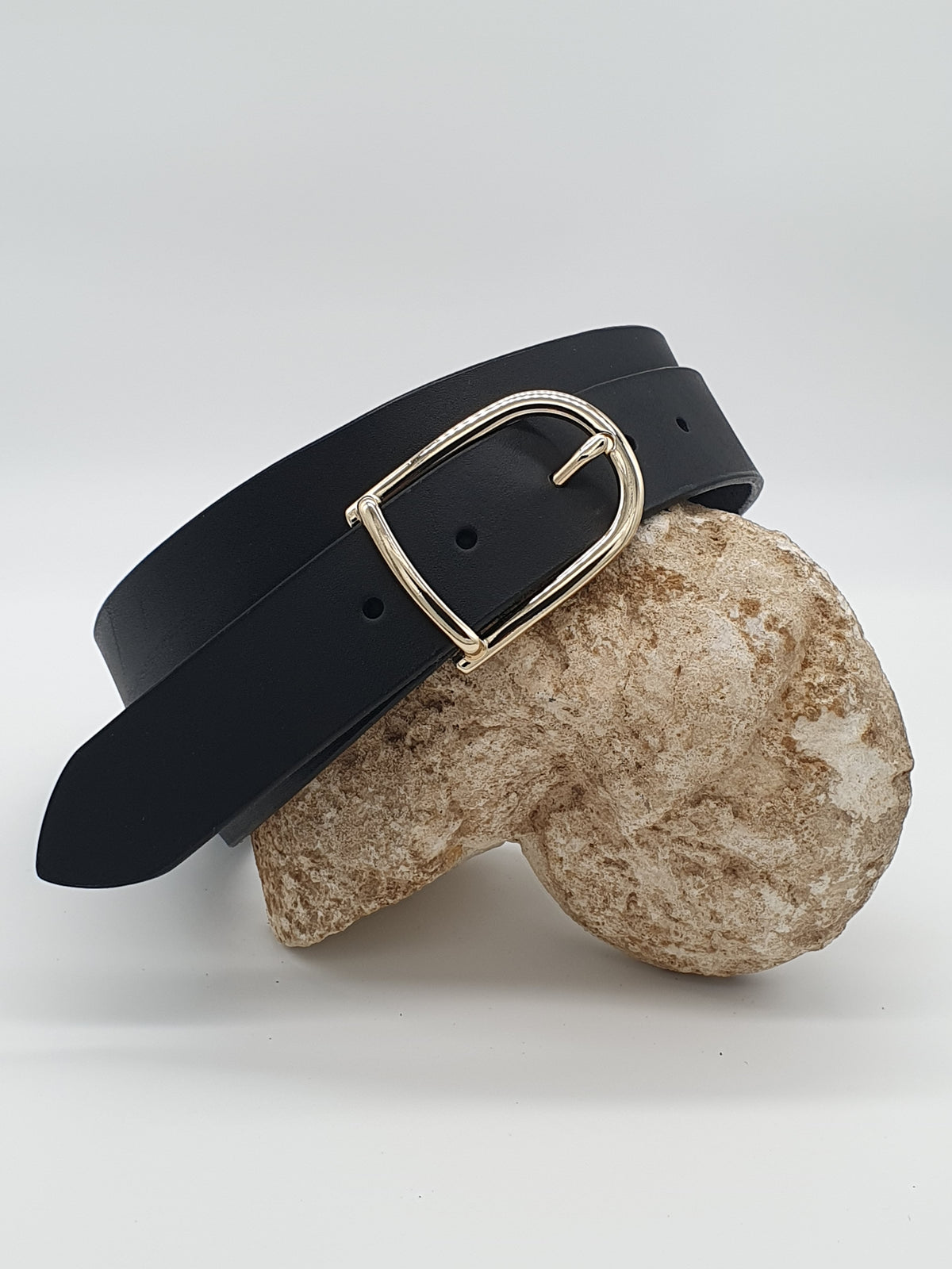 Ceinture Française Cuir Pleine Fleur Bazo Noir