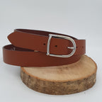 Ceinture Française Cuir Pleine Fleur Bozel Fauve