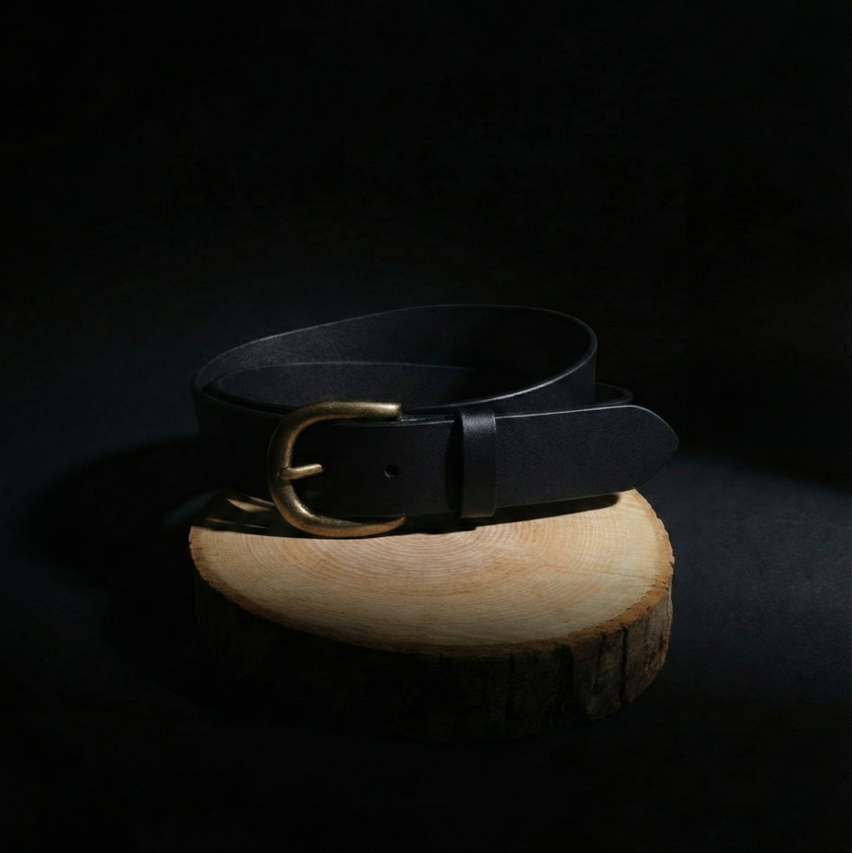 Ceinture Française Cuir Pleine Fleur May Noir