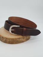 Ceinture Française Cuir Pleine Fleur Mira Ebene